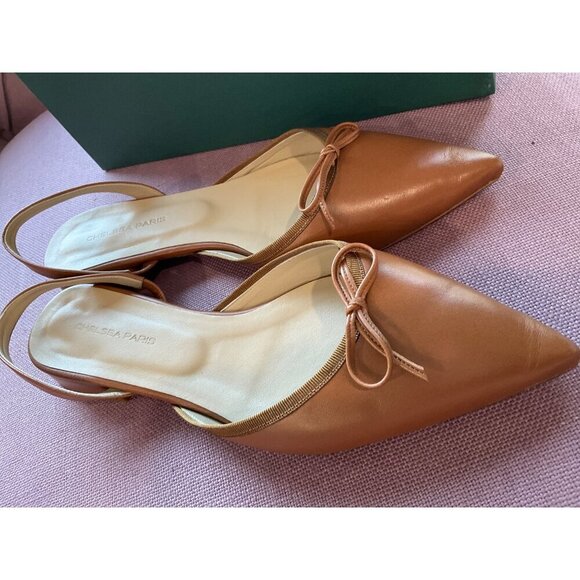 Chelsea Paris Yona Flats in Nutshell 39 with box Womens Low Heel Slingbacks - Picture 8 of 16